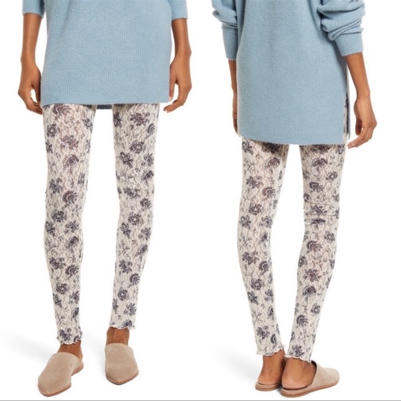Free People Pants - Free People Layered In Lace Leggings in Ivory Chamoix Combo NWT